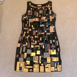 Catherine Malandrino multi colored silk dress sz 6